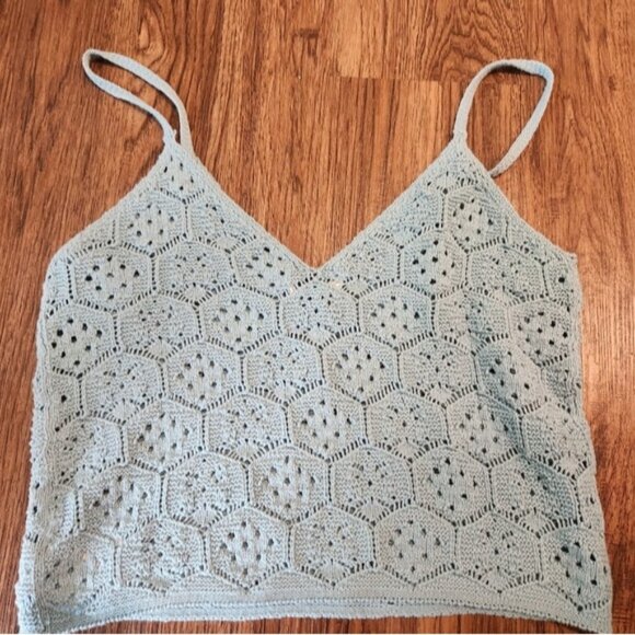 American Eagle Crochet Lace Tank Top - Blue - Picture 3 of 4